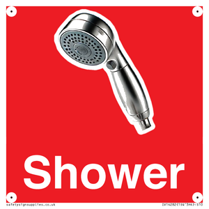 Shower Dementia Friendly Sign Red